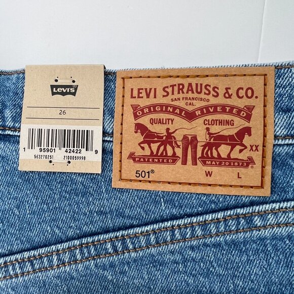 NWT - Sz 26 -Levi's 501 Original High Rise Non-Stretch Denim Jean Shorts - Picture 5 of 9